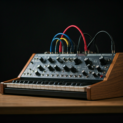 Modular synthesizer glowing patch cables